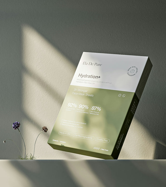A box of hydration+ face sheet masks.