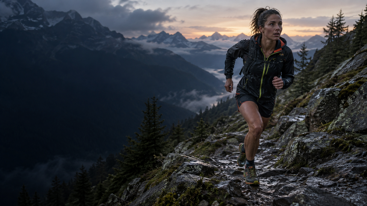 Concept alpine running scene