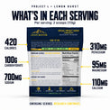 Project L per-serving nutrition values.