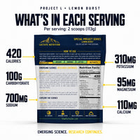 Project L per-serving nutrition values.