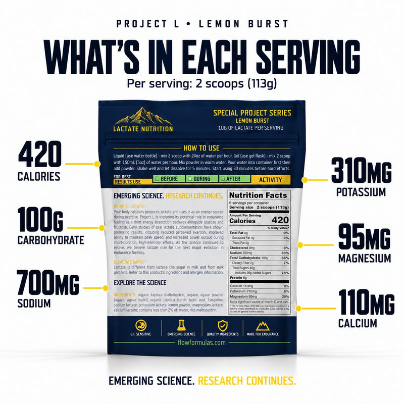 Project L per-serving nutrition callouts.